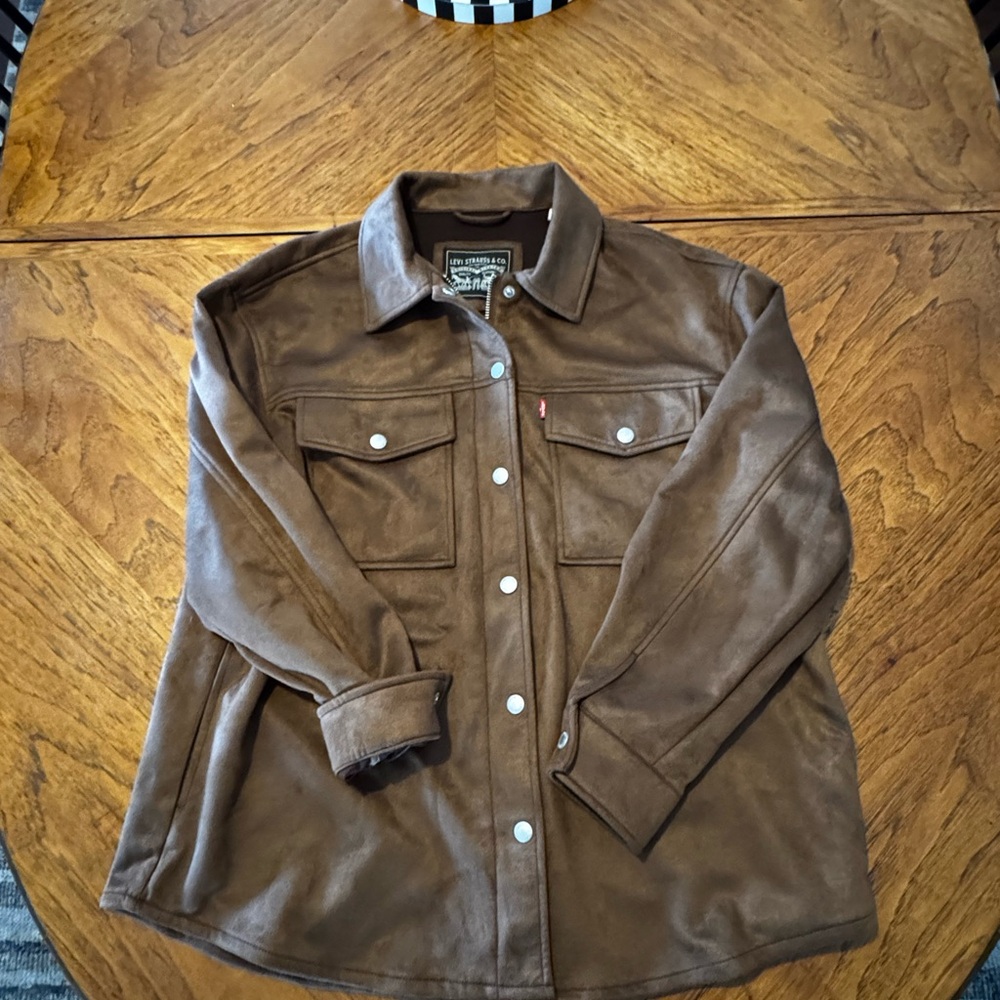 Levi’s Suede Zipper Button-Up Jacket